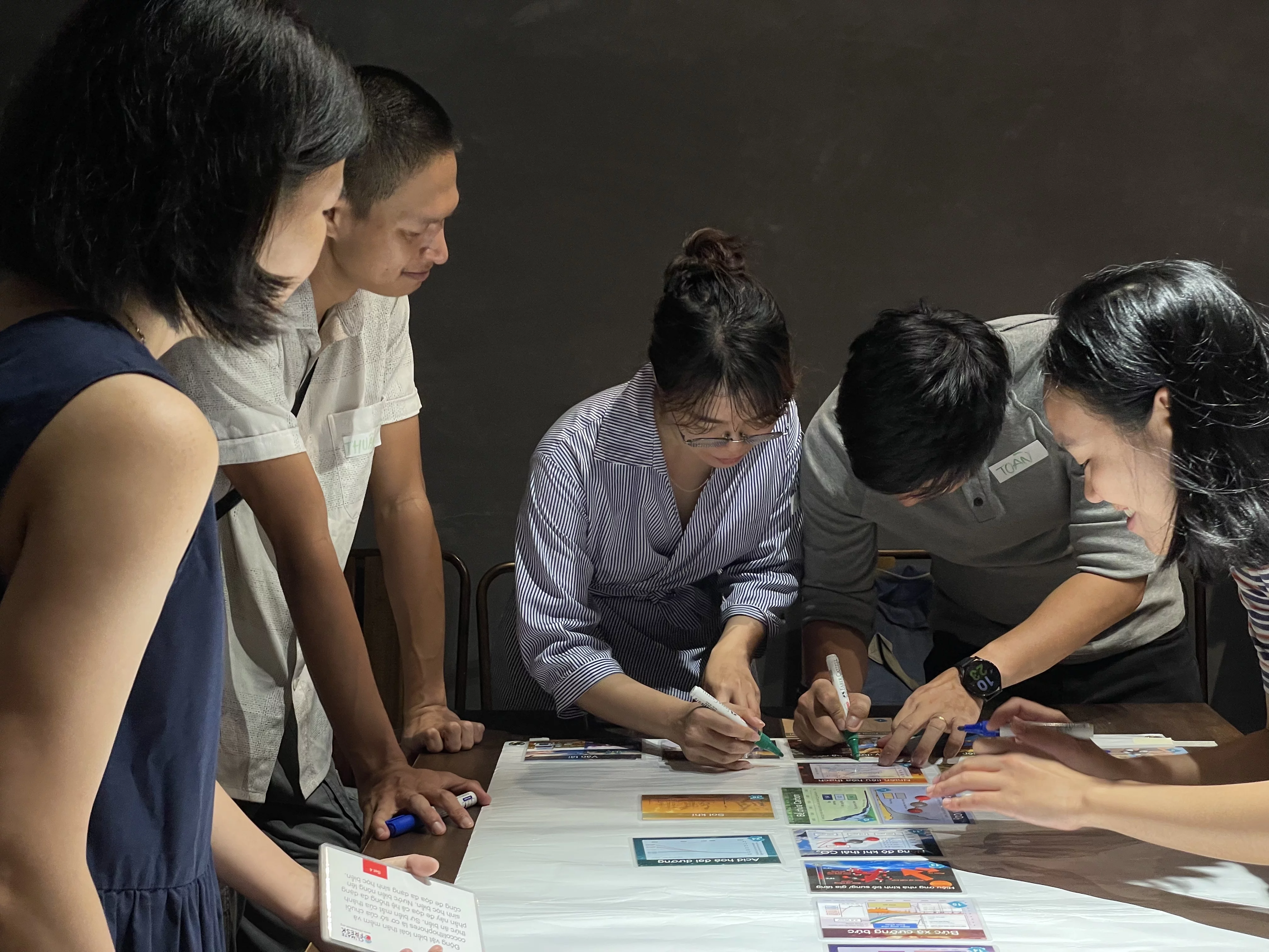 Workshop participants collaborating on sustainability challenges